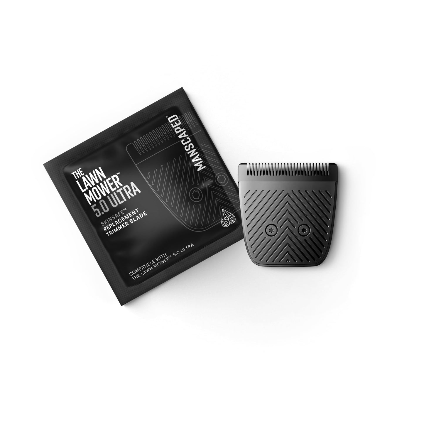 MANSCAPED® The Lawn Mower® 5.0 Ultra SkinSafe® Replacement Trimmer Blade - Groin Hair Trimmer Ceramic Blade Head Refill with Metal Guard, Snap-In Cartridge, 1 Pack