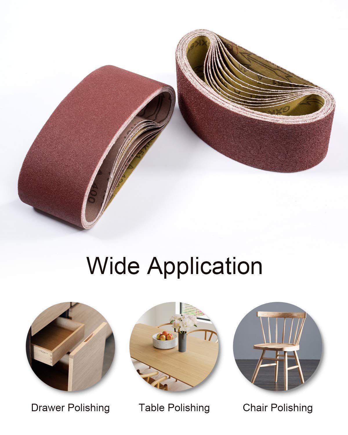 4x24 Sanding Belts for Belt Sander 4 x 24,5 Each of 40 80 120 240 Grits Aluminum Oxide Belt Sander Paper, 20 Pack