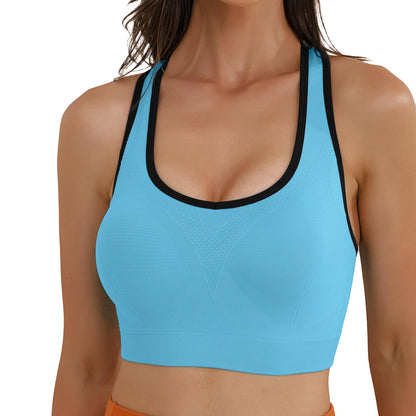 Match Racerback Sports Bras for Women – Padded Seamless Strappy Workout Tops for Yoga Gym Runing Fitness Sports Bras (1 Pack of 3(Green-Gray-Blue), X-Large)