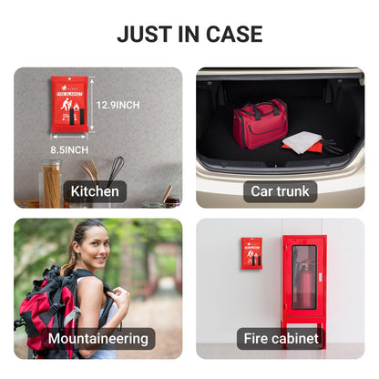 Lancryen 2025 Emergency Fire Blanket, Fire Extinguisher Blanket, Fire Suppression Blanket, Flame Retardant Towel Fire Safety Cloth for Home, Kitchen, School, Grill, Car, Office, Warehouse(40” x 40”)