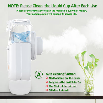 Nebulizer - Portable Nebulizer for Adults & Kids, Rechargeable Nebulizer with Handsfree Design for Lying Down Nebulization, Asthma Nebulizer for Respiratory Timely Help