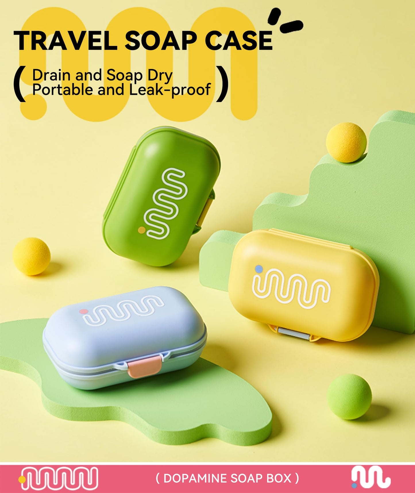 PEISAINOX Travel Soap Case, 100% Leakproof Soap Box with Lid, Bar Soap Holder for Traveling, Draining Soap Dishes for Bathroom, Shower, Gym, School, Camping, Vacation, Outdoor,Travel Essentials