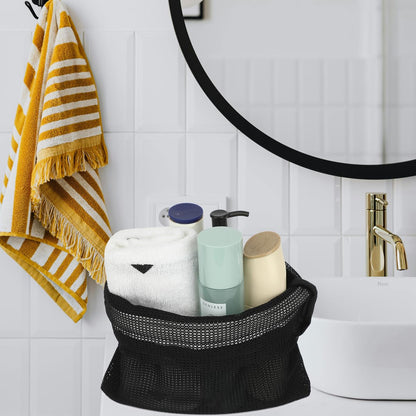 GYEUKHAM Mesh Shower Caddy Portable Shower Bag for Travel, Gym, Camping – Quick-Dry Hanging Toiletry Organizer with Zipper Pockets for Bathroom Essentials,Black