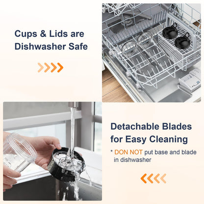 KOIOS Smoothie Blender, 900W Personal Blender for Shakes and Smoothies for Kitchen with 2 No-BPA 22oz Portable Cups, Single Serve Smoothies Maker Mixer for Juices, Nutritious Recipe (Grey Blue)