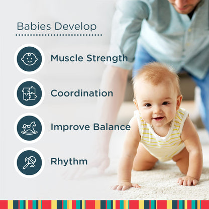 Jolly Jumper *Elite* Safari Print Saddle - The Original Jolly Jumper with Stand. Trusted by Parents to Provide Fun for Babies and to Create Cherished Memories for Families for Over 75 Years.