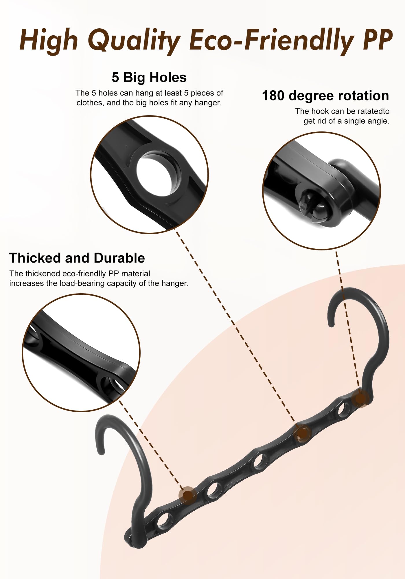 HOUSE DAY Closet Organizers and Storage 12 Pack, College Dorm Room Essentials, Multifunctional Organizer Magic Space Saving Hangers with 5 Holes, Storage Organization for Wardrobe Closet