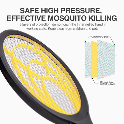 mafiti Fly Swatter Electric, Battery Powered Fly Killer Mosquito Zapper Bug Zapper Racket for Indoor Outdoor, Black