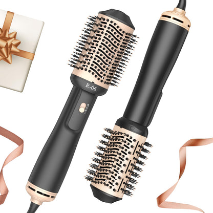 Lopeie Hair Dryer Brush Blow Dryer Brush in One, 4 in 1 Hair Dryer and Styler Volumizer with Oval Barrel, Professional Salon Hot Air Brush for All Hair Types, Gold