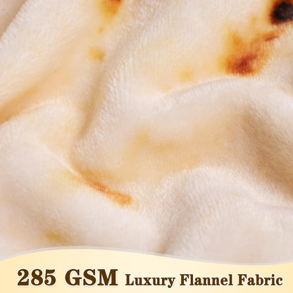 mermaker Burritos Tortilla Throw Blanket 2.0 Double Sided 80 inches for Adult and Kids, Giant Funny Realistic Food Blanket, 285 GSM Novelty Soft Flannel Taco Blanket (Yellow-Double Sided)