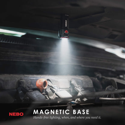 NEBO Torchy Rechargeable Pocket Flashlight | 1,000 Lumens, 5 Light Modes, Magnetic Base & Steel Clip, Water Resistant, LED Mini Flashlight for EDC & Camping, Includes Charging Cable