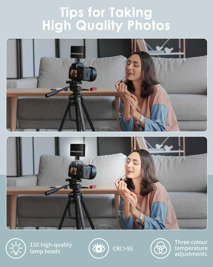 150 LED Phone Light, Selfie Light for iPhone/Phone/iPad/Camera, 5500Mah Rechargeable Portable Lights, 3 Lighting Adjustment Modes, Selfie Lights for Photography/TikTok/Vlog/Video