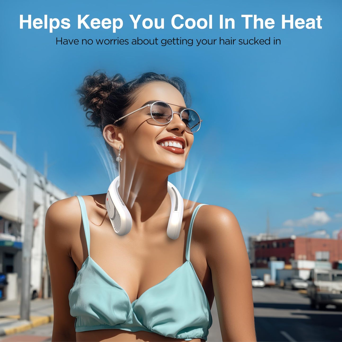 Hotsales Neck Fan, Hands Free Bladeless Neck Fans Portable Rechargeable, 6000 mAh Battery Operated Wearable Personal Fan, Cooling Neck Fan, 3 Speeds, USB Fan Gifts for Men, Women, Travel, Outdoor