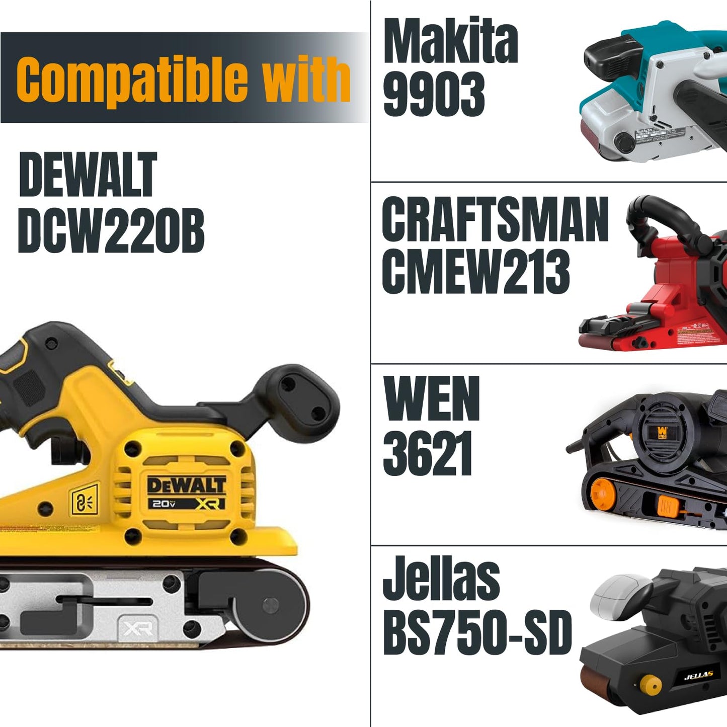 POWERTEC 3 x 21 Inch Sanding Belts, 10PK, 80 Grits Aluminum Oxide Sandpaper, 3x21 Sanding Belt for Portable Belt Sander, Woodworking, Paint Sanding, Metalworking, Rust Removal, Polishing (110430)