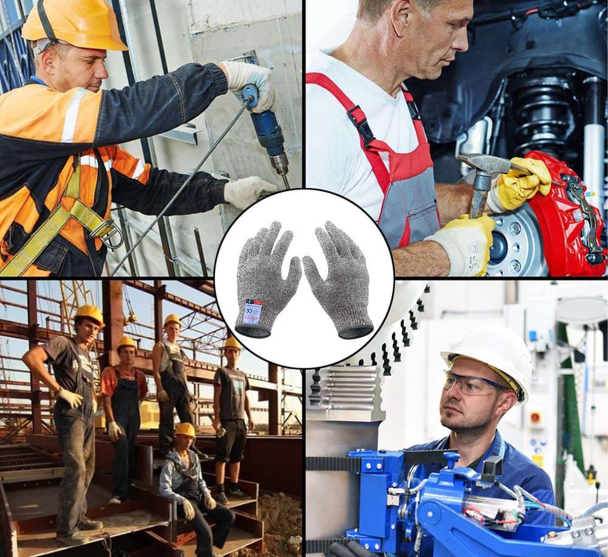 ohsuni Cut Resistant Gloves - 2 Pairs of Food Grade Kitchen Gloves for Cutting, Oyster Shucking, Fish Cleaning, Carving Wood and Gardening (Medium)