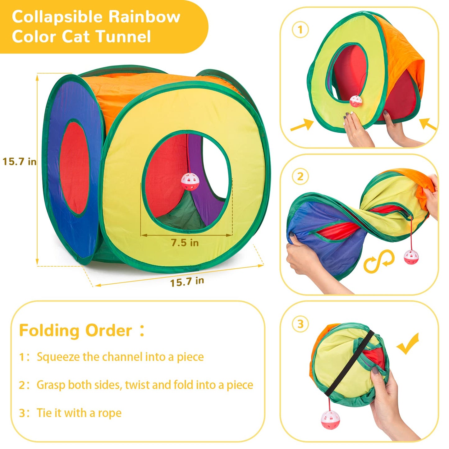 Retro Shaw Cat Toys Bundle 33 Pack, Interactive Kitten Toys for Indoor Cats Kitty with Collapsible Play Tunnel Tube Tent Feather Wand Teaser Bell Fuzzy Ball Springs Mouse Toy