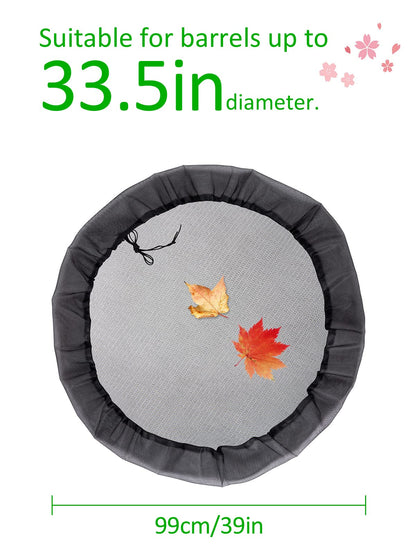 Mesh Cover for Rain Barrels - 2pcs 39in Rain Barrel Netting with Drawstring, Water Collection Buckets Tank Protector Screen for Preventing Fallen Leaves in Outdoor Garden Eaves