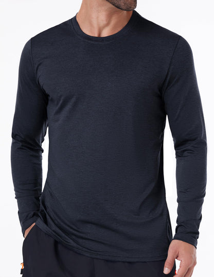 6 Pack Men's Quick Dry Long Sleeve Shirts UPF 50+ UV Sun Protection SPF Moisture Wicking T-Shirt for Casual Workout AM