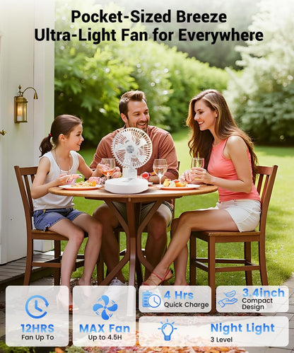 Geek Aire Personal Cooling Fan that Blow Cold Air, Portable Rechargeable Desk Fan with LED, Oscillating Standing Table Fans, Battery Powered Floor Fan for Bedroom, Travel, Dorm, Cruise RV Essentials