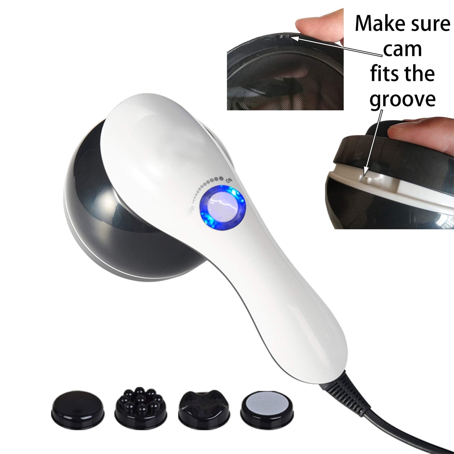 Handheld-Cellulite Massager, Body Sculpting-Machine Full Body Massager Hand Held Back-Massager Electric Foot Massager, Body Shaper for Women, Celulitis-Remover Machine with 4 Massage Wand Attachment