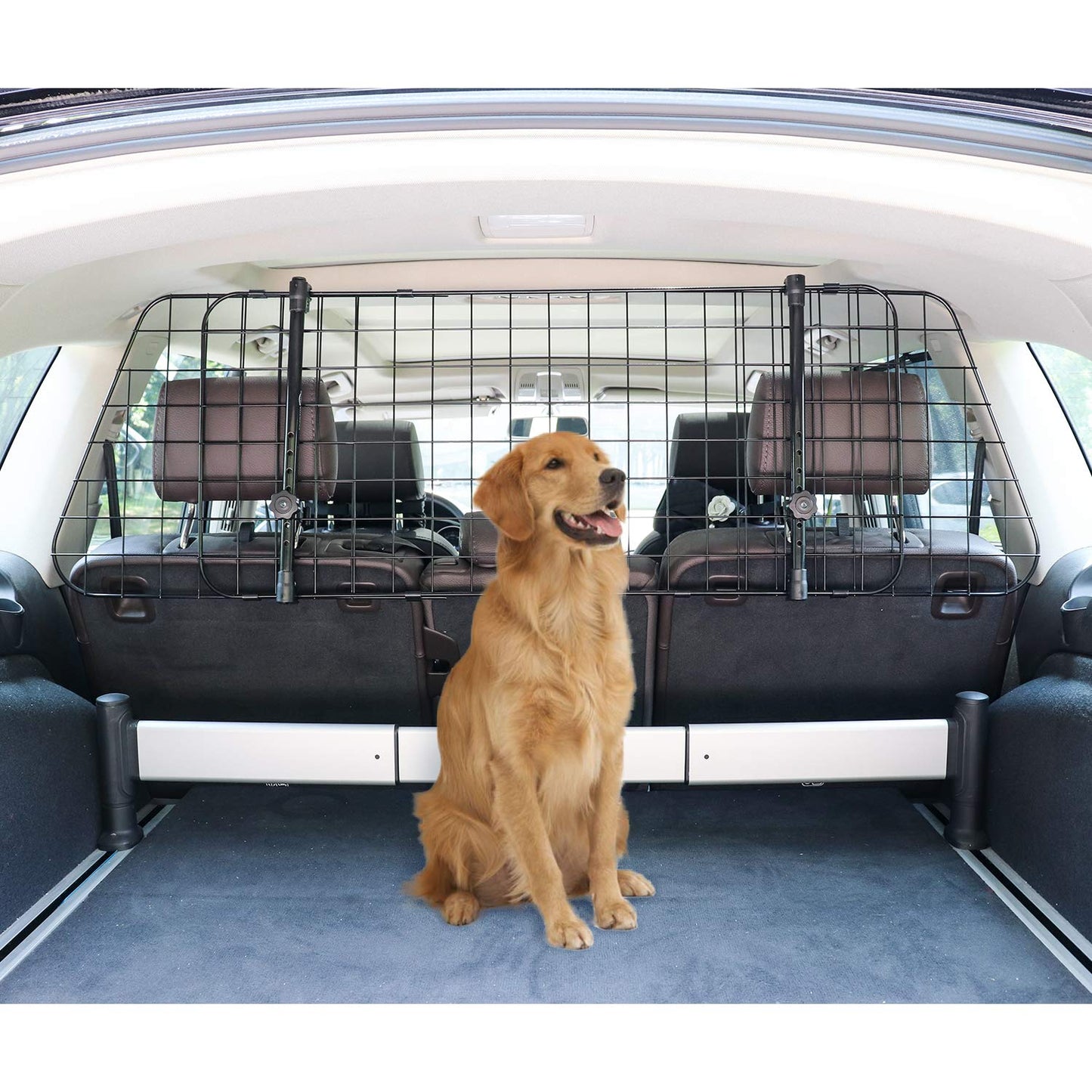 Amazon Basics Adjustable Dog Car Barrier for Vehicles, 59.72 x 5.20 x 16.46 in, Black