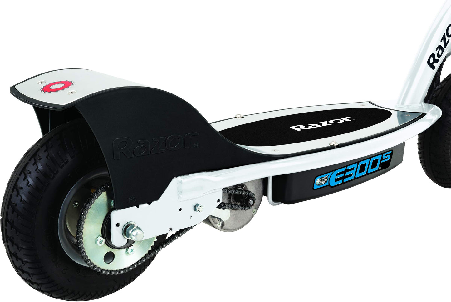 Razor E300S Seated Electric Scooter - 9" Air-filled Tires, Removable Seat, Up to 15 mph and 10 Miles Range