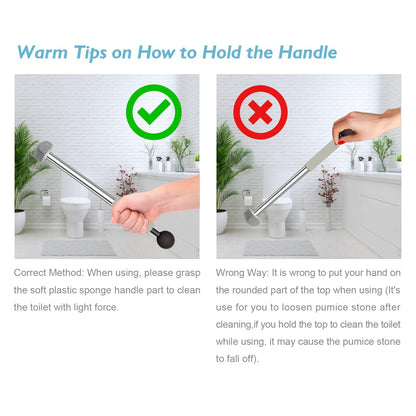 Pumice Stone Toilet Bowl Cleaner,16.7Inch Toilet Pumice Stone with Handle Cleans Hard Water Ring Calcium Buildup&Stains for Toilet Bath Kitchen Household Cleaning