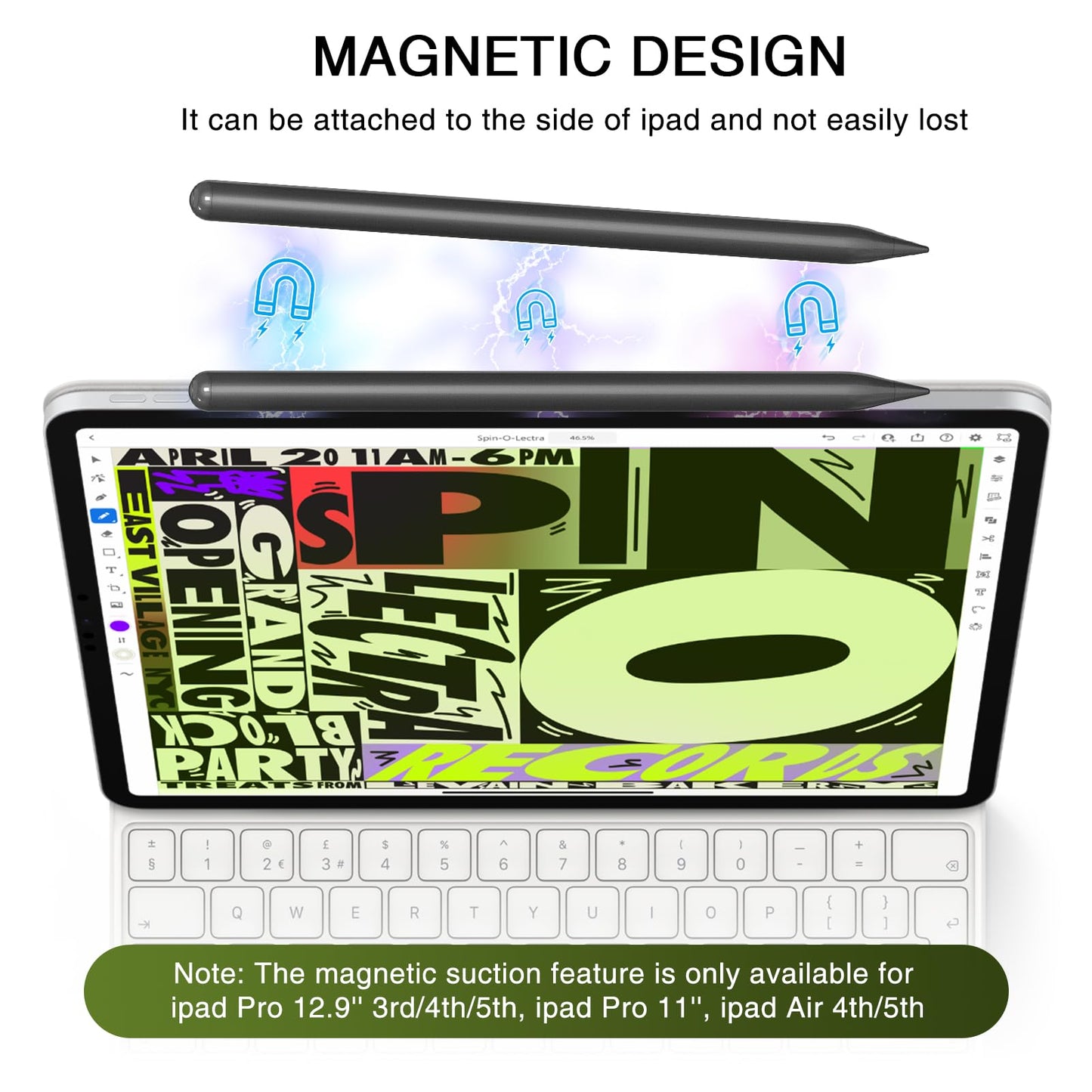 Pen for iPad 2018-2025, HATOKU 15 Mins Fast Charging Pencil 1st Gen with Tilt & Palm Rejection Compatible with iPad Air 3/4/5/M2/M3, iPad mini 5/6/7, iPad 6/7/8/9/10/11, iPad Pro 11"/12.9"/M4 (Black)