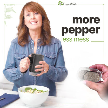 PepperMate Traditional Black Pepper Grinder Mill - Manual, High-Efficiency Salt and Pepper Grinder - Durable, Adjustable Coarseness Pepper Mill Grinder - Easy to Use
