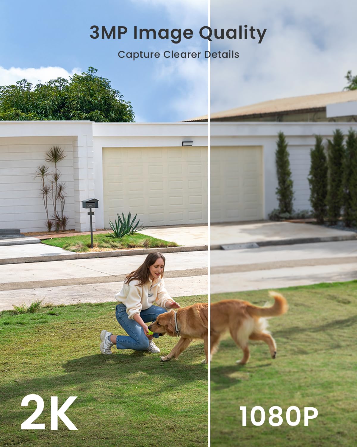 ieGeek Security Cameras Wireless Outdoor, 2K 3MP Battery Powered WiFi Security Camera with Spotlight & Siren Alarm, 2-Way Audio, Color Night Vision, AI Detection for Home Security, Works with Alexa