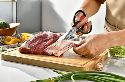 Kitchen Scissors - Heavy Duty Utility Come Apart Kitchen Shears for Chicken, Meat, Food, Vegetables - 9.25 Inch Long Black & Red
