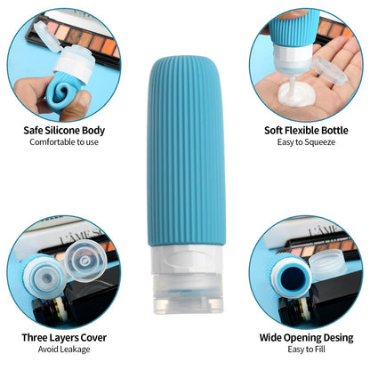 Mrsdry 16 Pack Travel Bottles Set, TSA Approved Leak Proof Silicone Squeezable Containers for Toiletries, Refillable Travel Accessories for Conditioner, Shampoo, Lotion & Body Wash Accessories