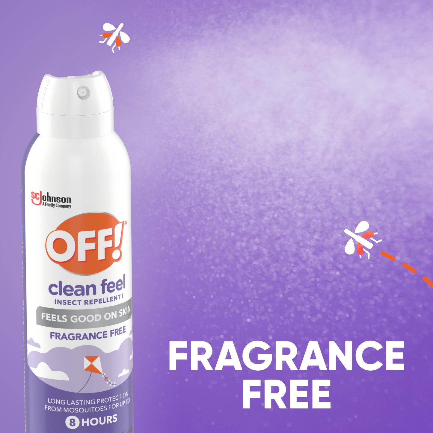 OFF! Clean Feel Insect Repellent Aerosol with 20% Picaridin, Bug Spray with Long Lasting Protection from Mosquitoes and Ticks, Feels Good on Skin, 5 oz