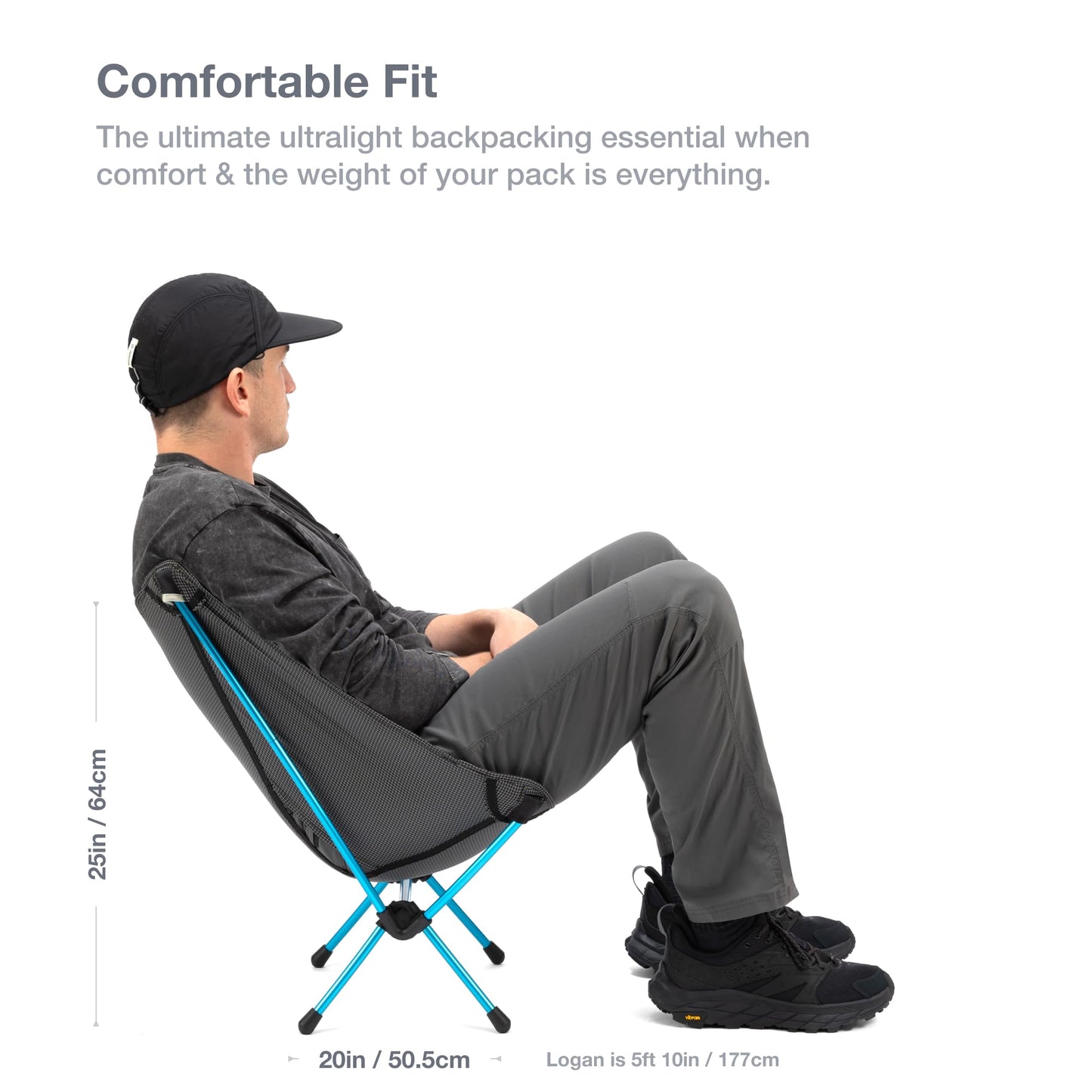 Helinox Chair Zero Ultralight Compact Camping Chair Black, 1.1lbs Outdoor Chairs, Folding Chairs for Outside, Hiking, Backpacking, Camping, Adventures