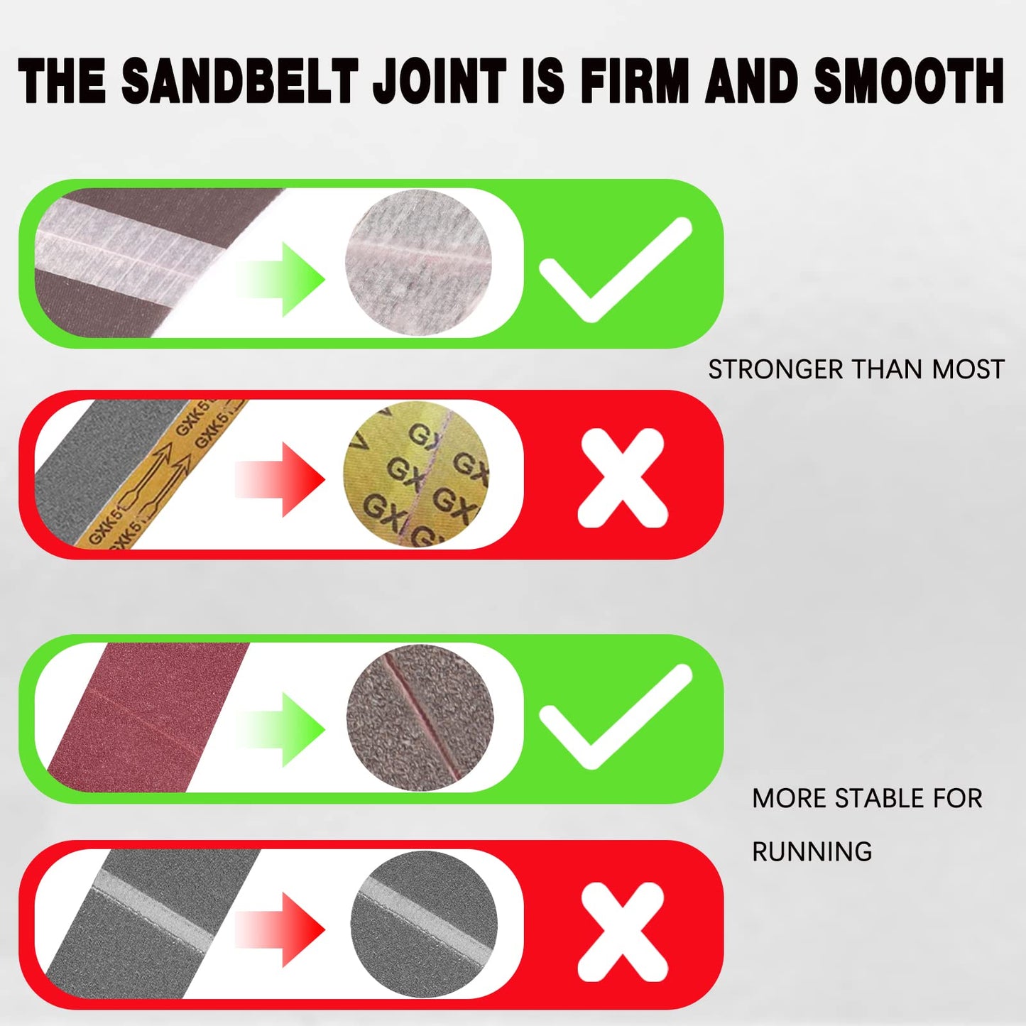 POTUINOM 3 x 21 Inch Sanding Belts 80 Grits - 10 Pack Sander Belts for Belt Sander, Best for Sanding Wood,Metal and Paint