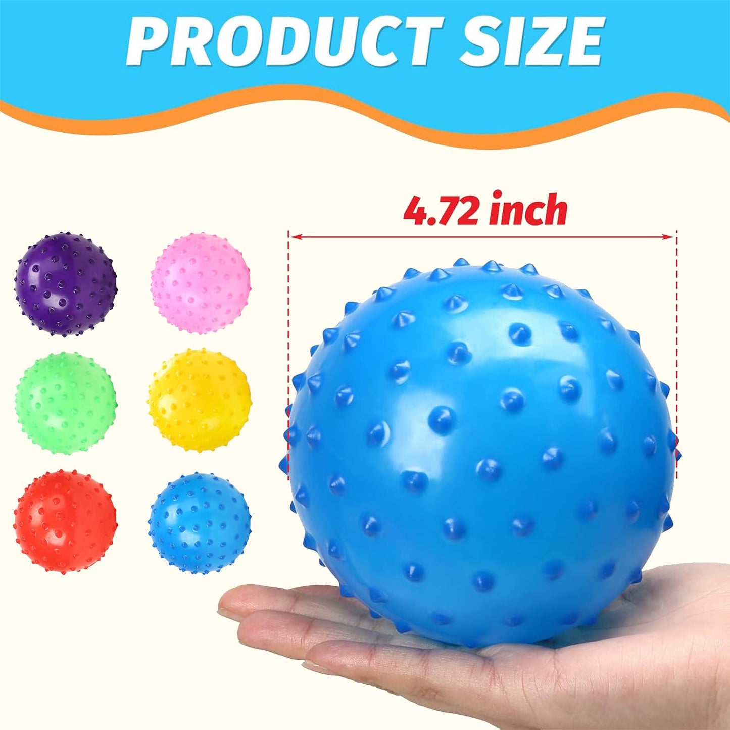 LOVEINUSA Bounce Ball, 12 Pack Sensory Massage Balls with Air Pump, for Stress Relief, Adult Sensory Toys & Kids Party Favors