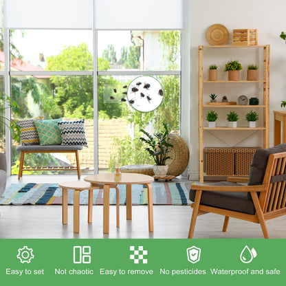 80 Pack Window Fly Traps Sticky,Clear Fly Paper Indoor for Home,Window Sticky Traps Fruit and Housefly Trap Indoor Fly Catcher Bug Traps Gnat Catcher Killer