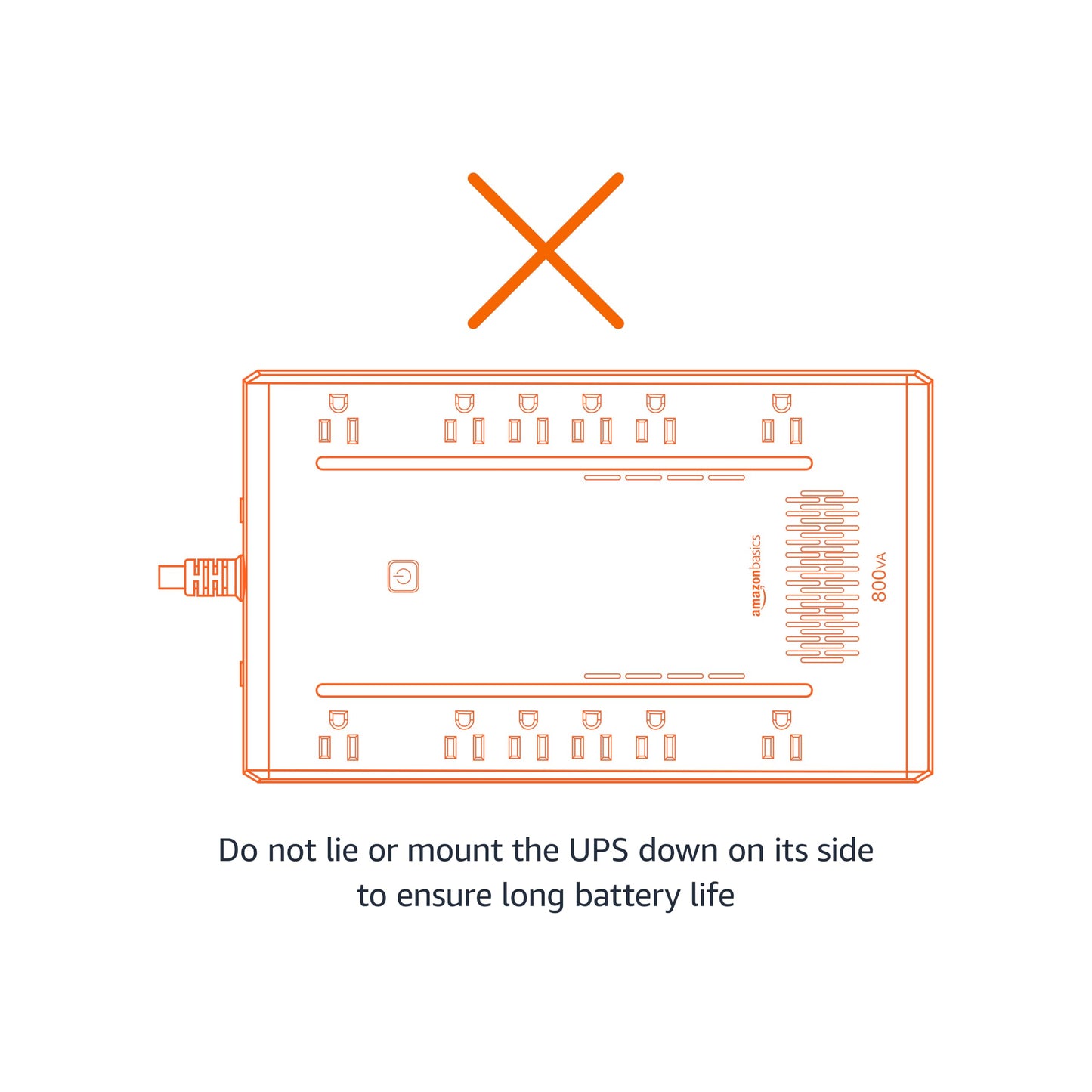 Amazon Basics UPS Battery Backup & Surge Protector 800VA/450W, 12 Outlets, Standby Uninterruptible Power Supply, for Power Outage Protection, Compact, Black