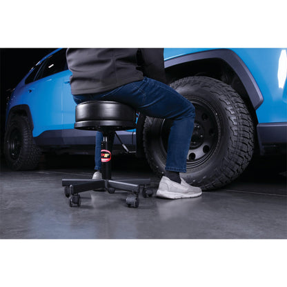 Performance Tool W85033 Extra-Thick Big Top Pneumatic Rolling Shop Stool for Mechanic Garages and Workshops, Black, 19x19x18.5-Inches