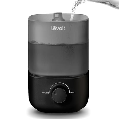 LEVOIT Classic 160 Top-Fill Ultrasonic Cool Mist Humidifier, Super Easy to Fill and Clean, Quiet Operation for Bedroom Home Baby & Plants, Auto Shut-off for Safety, 360° Rotating Nozzle, 2.5L, Black
