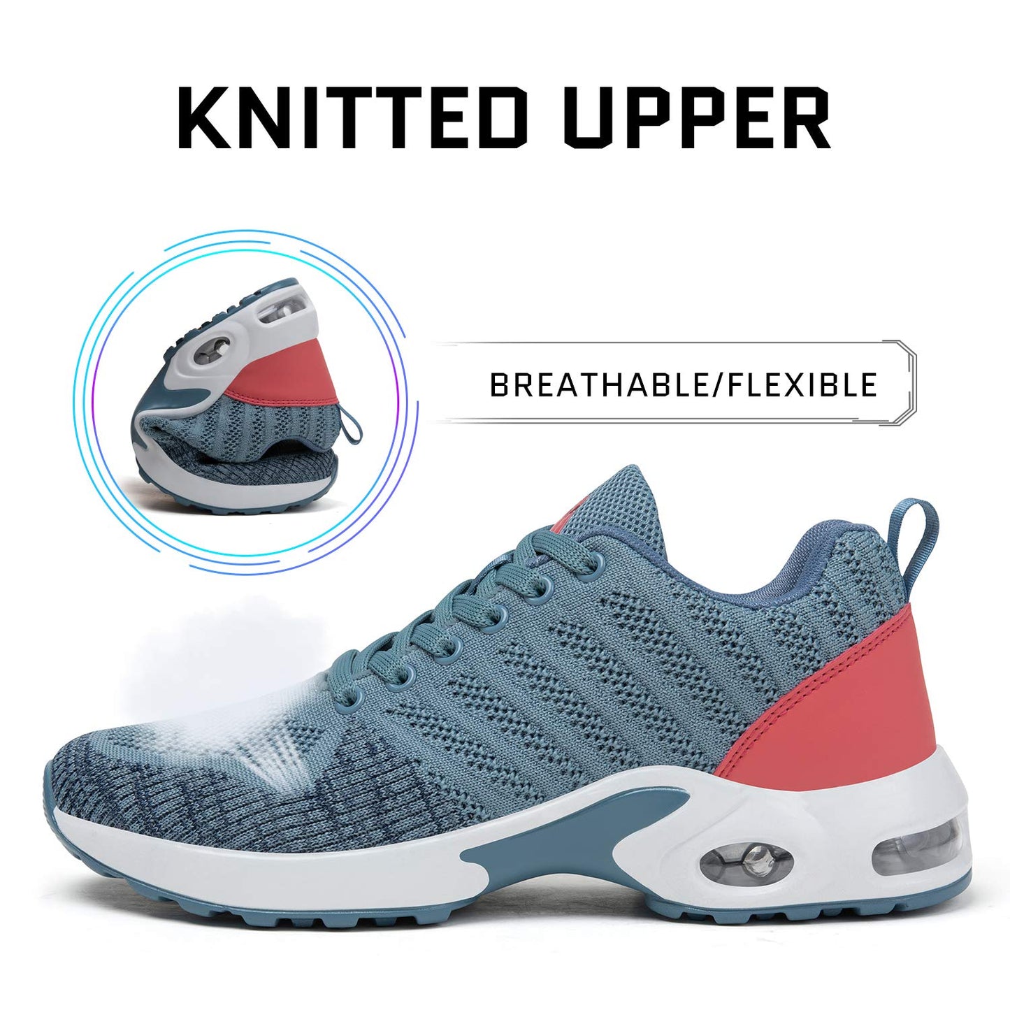 Mishansha Women's Running Shoes Outdoor Athletic Sport Tennis Shoes Excercise Breathable Comfortable Fashion Sneakers Walking Training Jogging Gym Shoes 9 Blue