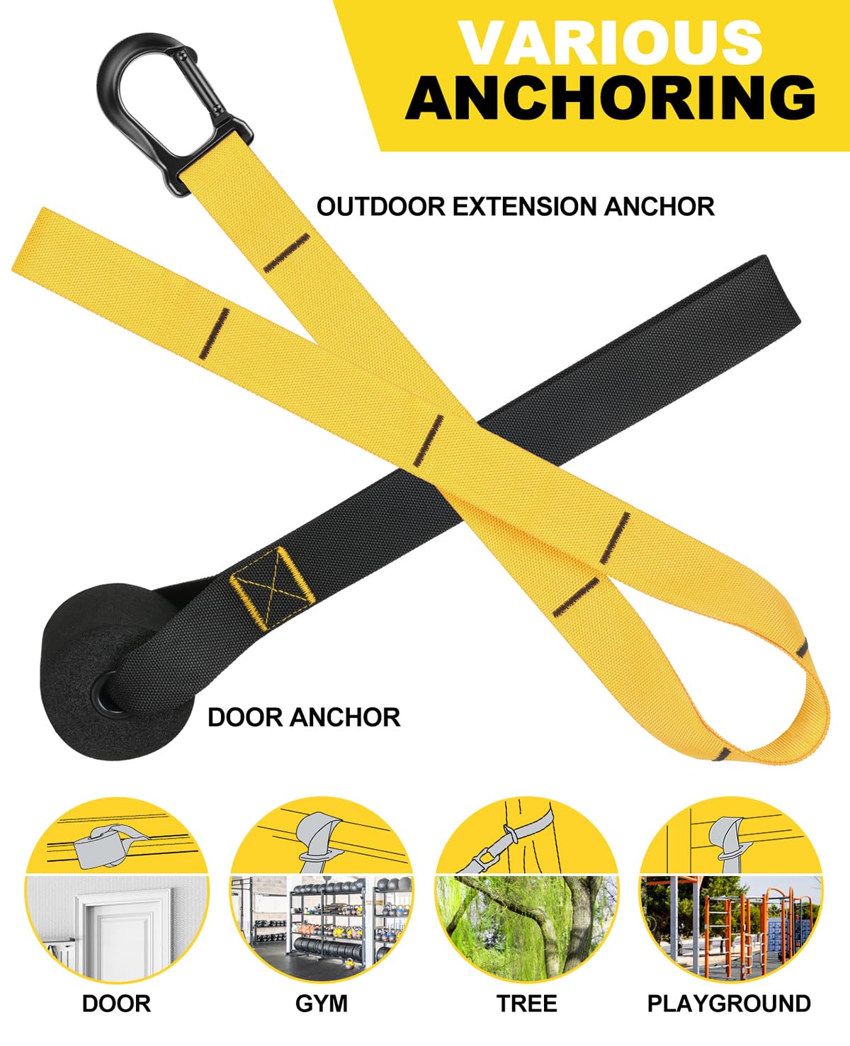 Home Resistance Training Kit, Resistance Trainer Exercise Straps with Handles, Door Anchor and Carrying Bag for Home Gym, Bodyweight Resistance Workout Straps for Full-Body Workout