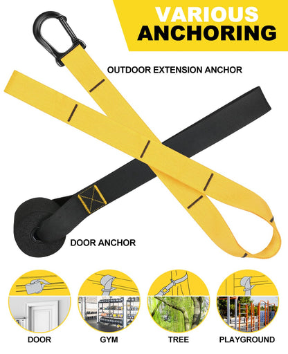 Home Resistance Training Kit, Resistance Trainer Exercise Straps with Handles, Door Anchor and Carrying Bag for Home Gym, Bodyweight Resistance Workout Straps for Full-Body Workout