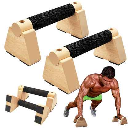 Parallettes Bars - Wooden Calisthenics Equipment for Handstand Training, Push Up Bars & Calisthenics Bar - Handstand Bars and Pushup Handles for Men