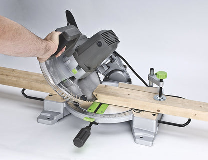 Genesis GMS1015LC 15-Amp 10-Inch Compound Miter Saw with Laser Guide and 9 Positive Miter Stops , Gray
