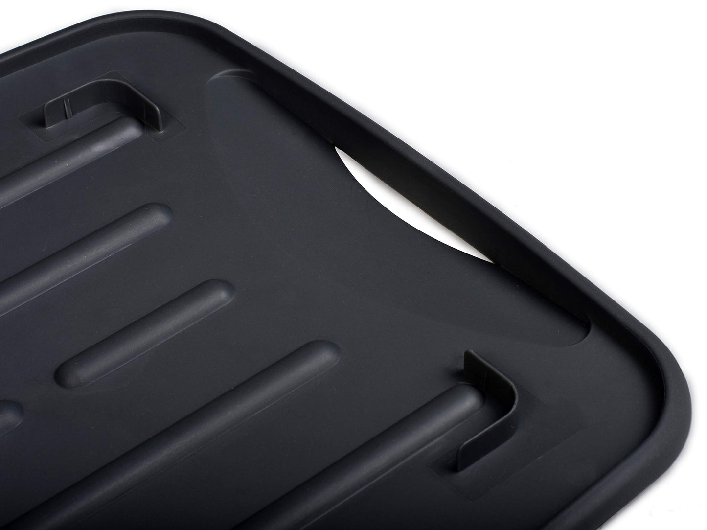 Masirs Pop-Up Collapsible Dish Drying Rack: Convenient Storage, Drains into Sink, Eight Large Plate Capacity, Sectional Cutlery and Utensil Compartment. Compact and Portable Design.