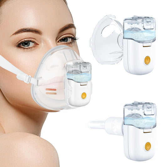 Nebulizer - Portable Nebulizer for Adults & Kids, Rechargeable Nebulizer with Handsfree Design for Lying Down Nebulization, Asthma Nebulizer for Respiratory Timely Help