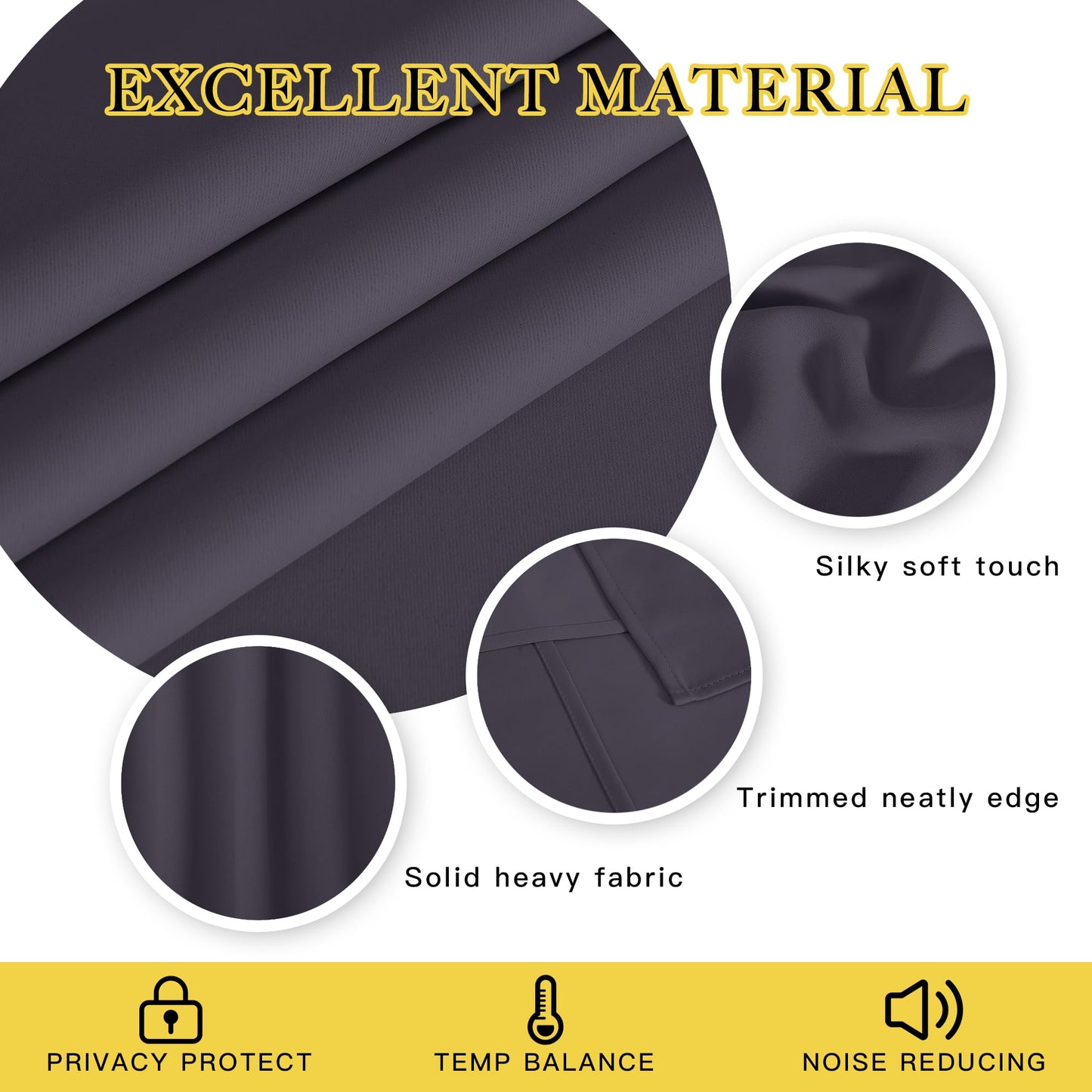 NICETOWN Blackout Drapery Curtain Panel 90 inches Long - Window Treatment Thermal Insulated Grommet Blackout Curtain/Drape for Bedroom Living Room (Greyish Purple, 1 Panel, 46 by 90 inches)