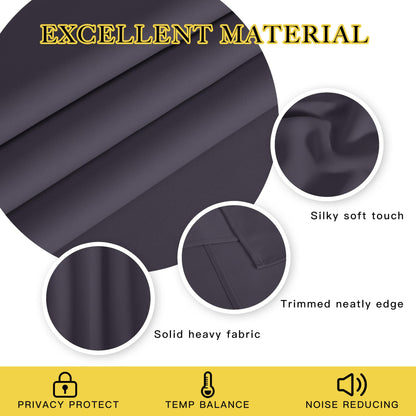 NICETOWN Blackout Drapery Curtain Panel 90 inches Long - Window Treatment Thermal Insulated Grommet Blackout Curtain/Drape for Bedroom Living Room (Greyish Purple, 1 Panel, 46 by 90 inches)