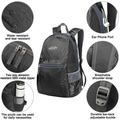 G4Free 20L Lightweight Packable Backpack Travel Hiking Daypack Foldable Backpack for Men Women