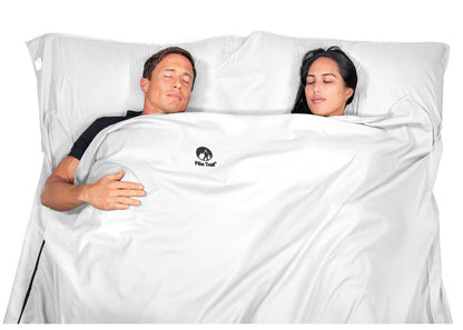 Pike Trail Sleeping Bag Liner – Travel and Camping Sheet, Lightweight and Compact Insert with Full Length Zipper and Guarantee (White Cloud, X-Large, 86 in. L x 63 in. W King Size Bed)